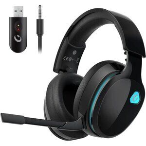 Wireless Gaming Headset PS5 PS4 PC Switch Bluetooth Mic Noise Canceling Black